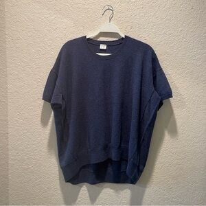 C. T. plage 100% cashmere raccoon half sleeve boxy fit pullover sweater, size 38